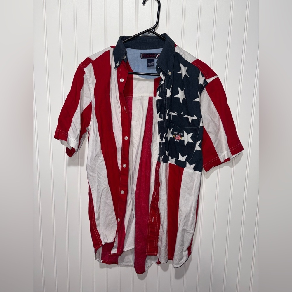 Vintage Ivy Crew American Patriotic Button Down| Size Small